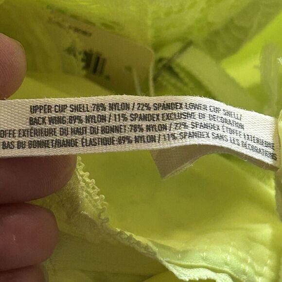AERIE 36C Lined Lace Bow Sofie Bra Bright Green - Picture 5 of 5